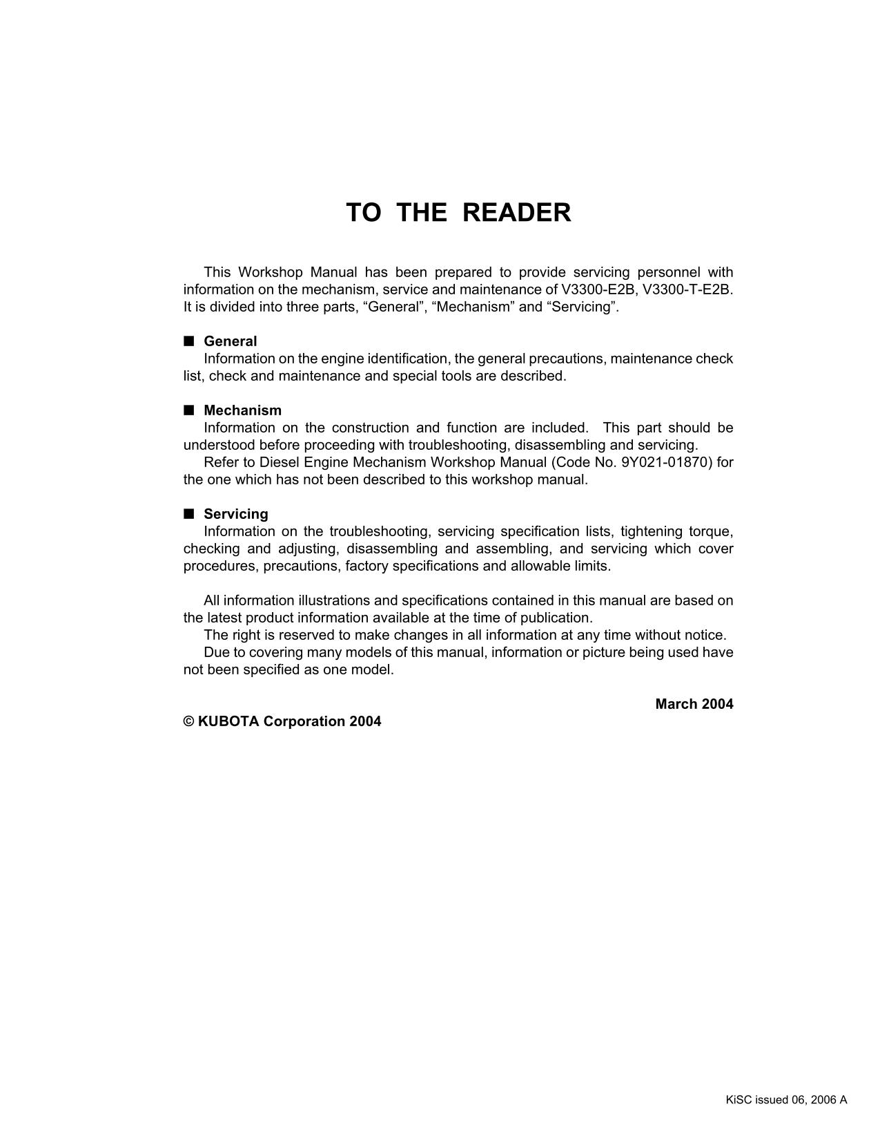 Ремонт и эксплуатация KUBOTA V3300