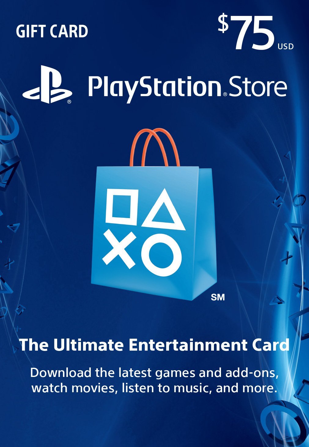 PSN Gift Card Code USA $75 for PS4, PS3, PS Vita