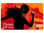 iTunes Gift Card $200 США (код с карты)