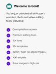 PicsArt Gold 1 месяца приватно, Windows,Android, iPhone