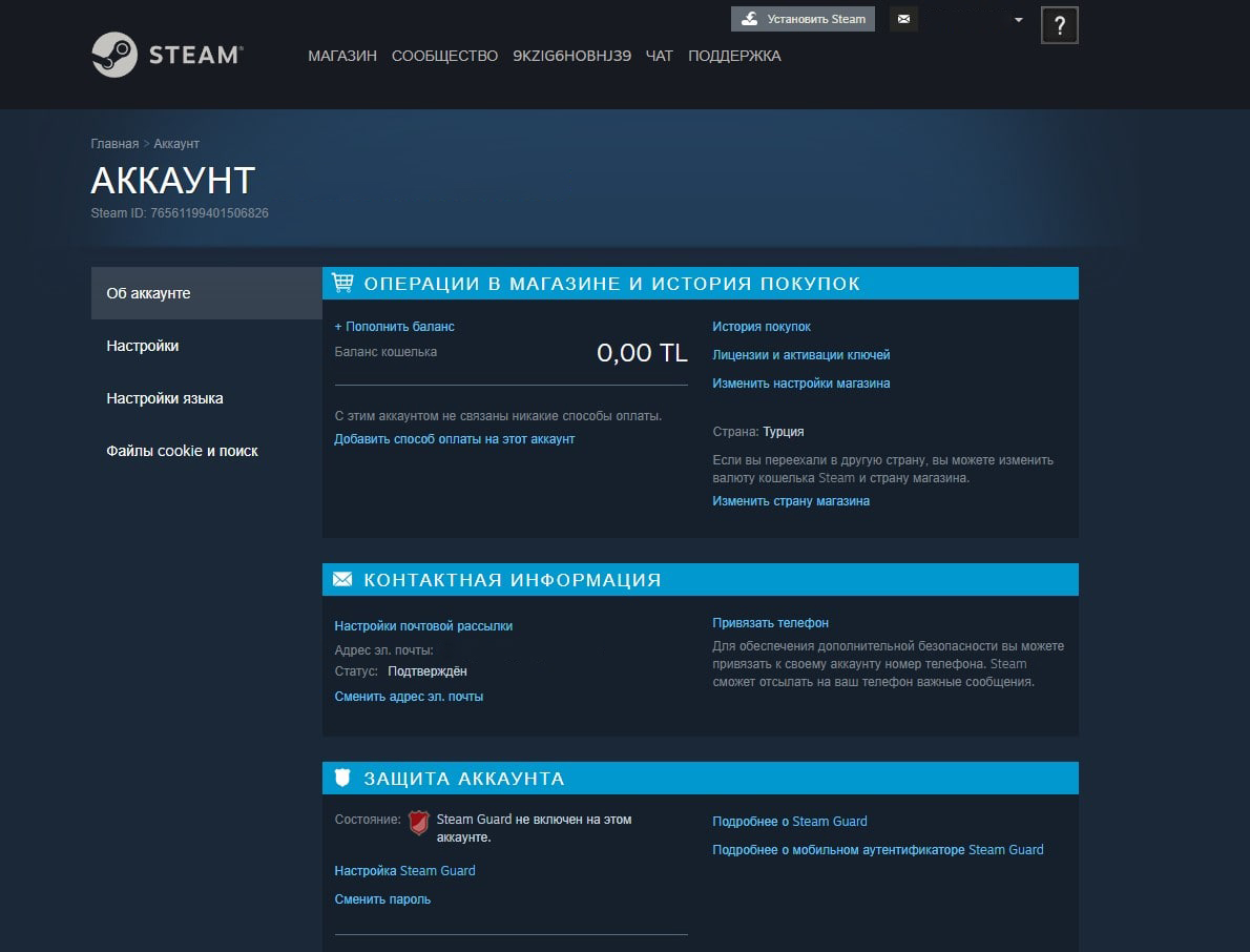 Карта оплаты steam турция