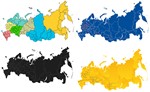 Карта России с регионами в векторе