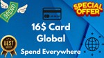 💵16$ Card Global🌎All Services/Subscriptions/Others✅