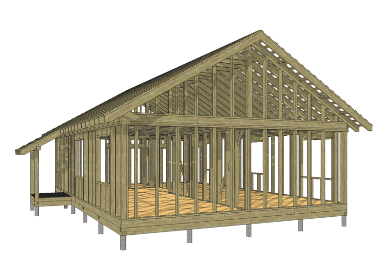 Проект каркасного дома sketchup
