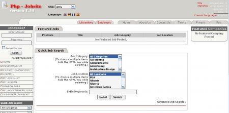 PHP-JobSite 1.34 - скрипт каталога вакансий