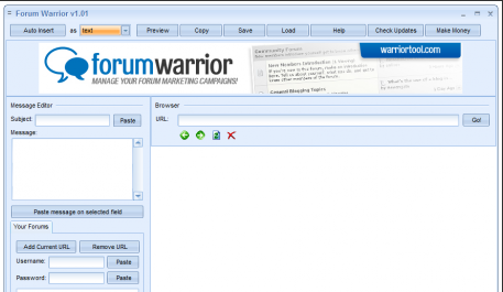Forum Warrior v1.01 - ручная спамилка по форумам