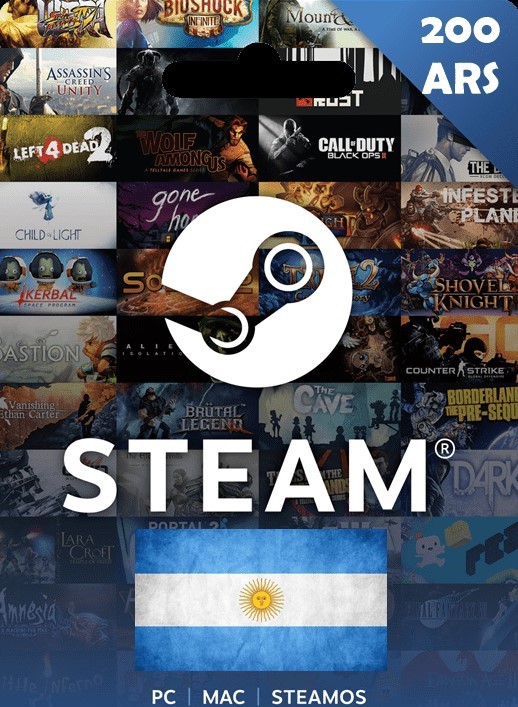 Купить steam wallet 🇦🇷 подарочная карта - 200 ars(аргентина) Фотография steam wallet 🇦🇷 подарочная карта - 200 ars(аргентина)