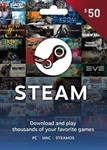 🔥🔥🔥Steam Wallet Gift Card 50 USD  UNITED STATES✅