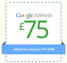 Купон Google Adwords номинал £75 (Англия)