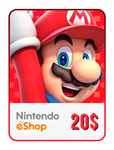 Карта пополнения Nintendo eShop 20 USD 🍄Без комиссии🍄