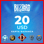 Blizzard Gift Card 20 USD Battle.net | Регион US 💳 0%