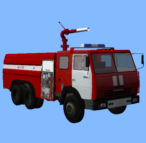 3D модель пожарного автомобиля КАМАЗ