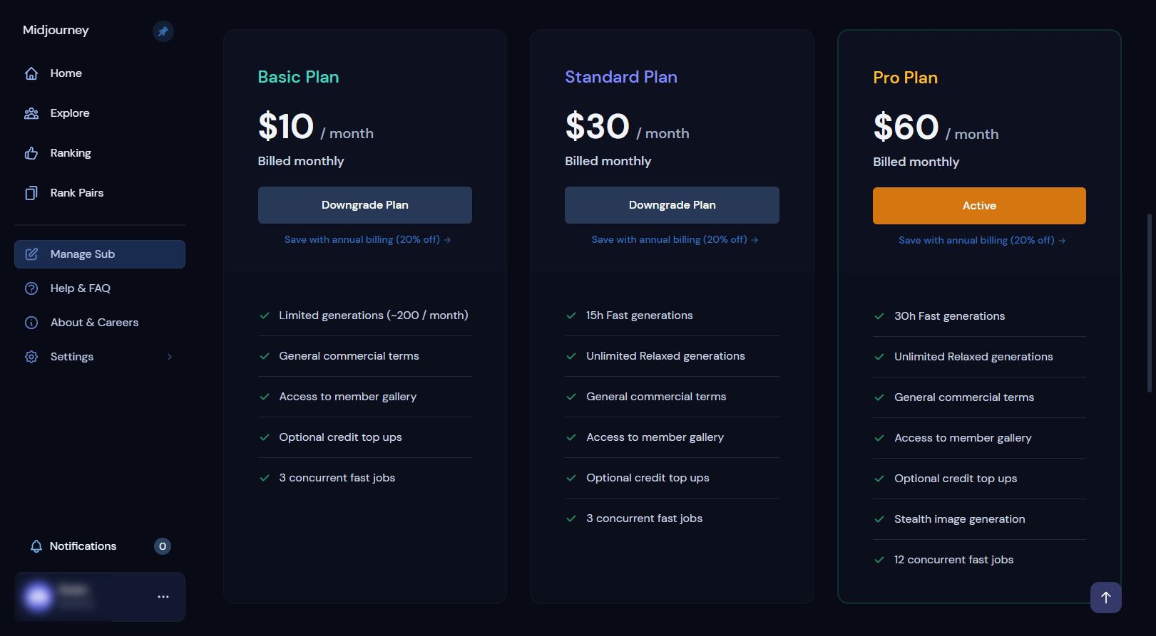 Купить MIDJOURNEY V5 BASIC/STANDARD/PRO ЛИЧНЫЙ АККАУНТ за 1090₽