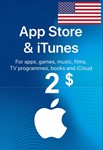 2$ iTunes Card USA🇺🇲🔥✅