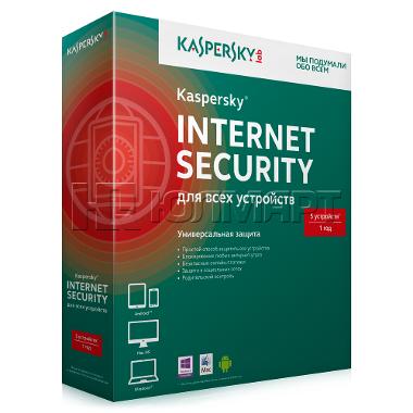 Kaspersky Internet Security 5 ПК / 1 год RU 2016 ПРОДЛ.