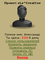 Личный профайл пользователя