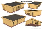 Project of a frame house with a flat roof 12700x8000 mm