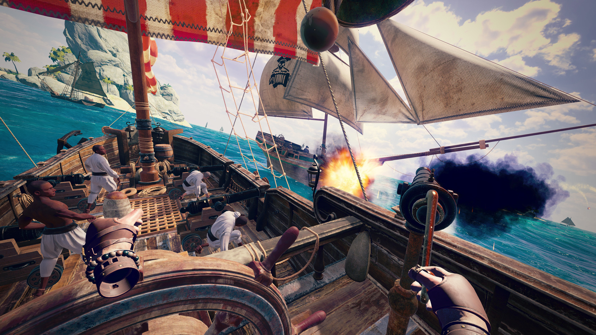 Море игр открыть. Furious Seas VR. Палуба пиратского корабля. Пиратский корабль вид с палубы. Палуба корабля игра.