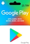 Google Play Gift Card 25 TRY Key TURKEY