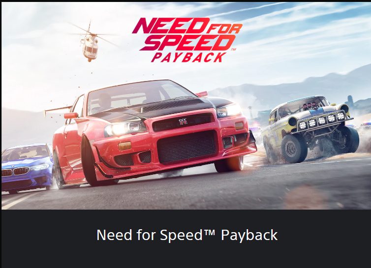 Need for sales speed payback ps5