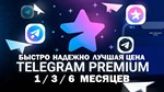 ⭐Telegram Premium Без захода 1-3-6 Mесяцев ✅  БЫСТРО🚀