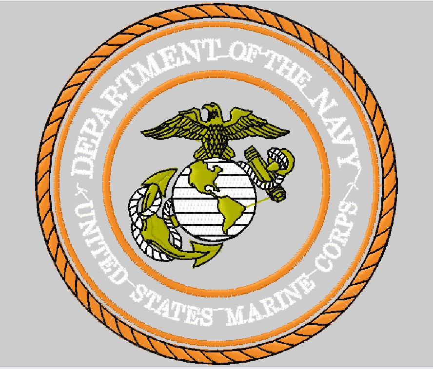 Машинная-компьютерная вышивка "U.S. Marine Corp."