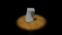 Анимированная 3D модель коробки на сцене