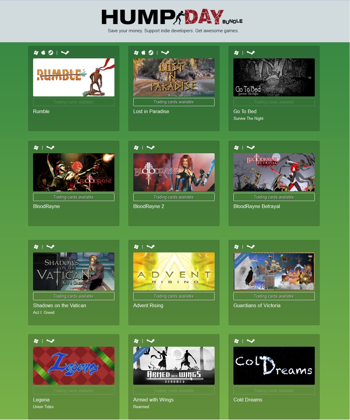 Indie Gala Hump Day Bundle 13 (12 steam) Region Free