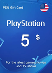 *PlayStation PSN $5 USD Пополнение счета в США Мгнове