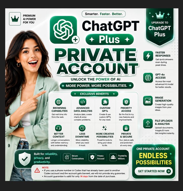 🔥 ChatGPT Plus Private Account – 1 Month GPT 6 ASTRA photo 1