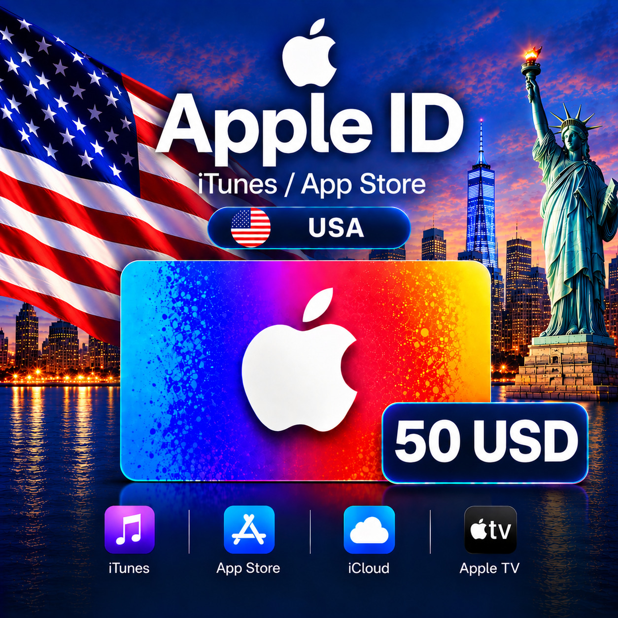 iTunes & App Store Подарочная карта — 50 USD (USA) фото 1