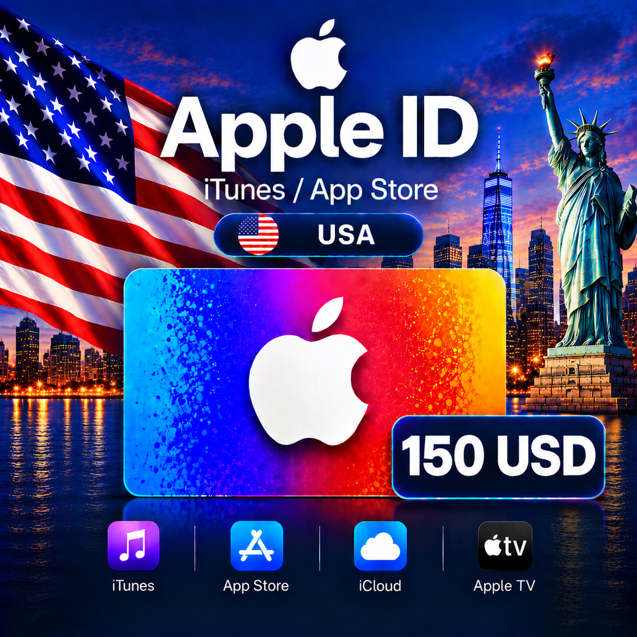 iTunes & App Store Gift Card — 150 USD (USA) photo 1