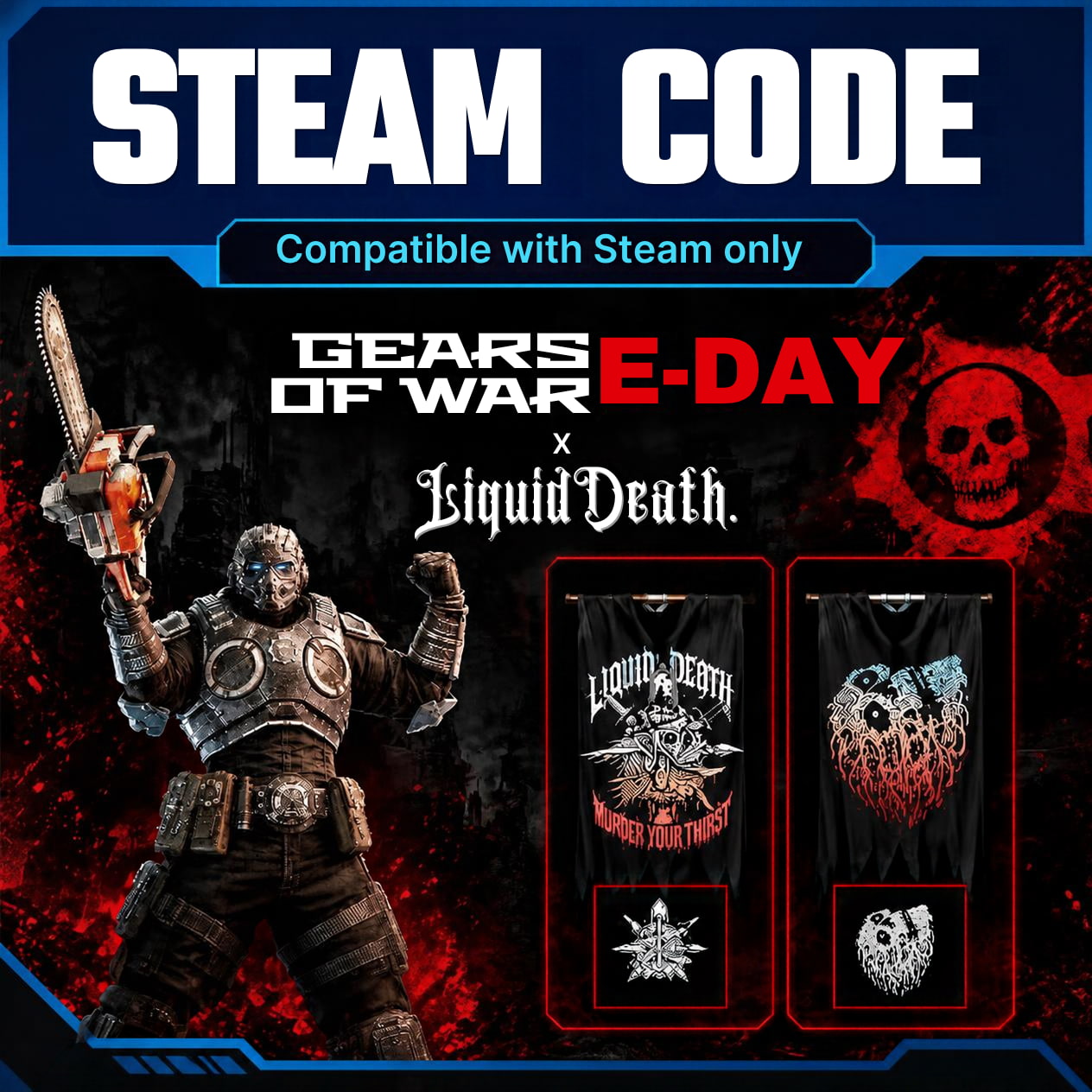 Gears of War: E-Day — Liquid Death Chainsaw Flex Skin | Global | STEAM | Глобальный фото 1