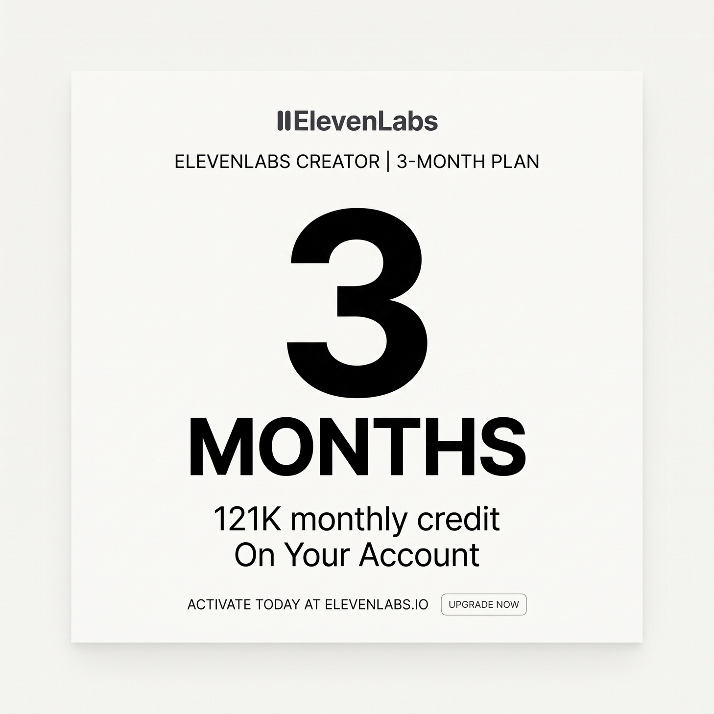 ElevenLabs Creator | 3 Months | On Your Account photo 2