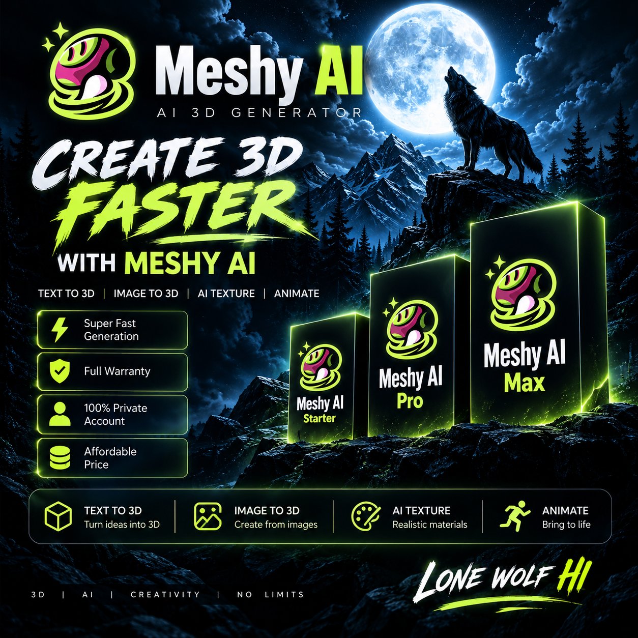 Подписка на Meshy AI 3D — 1 месяц (личный доступ) | Быстро и недорого фото 1