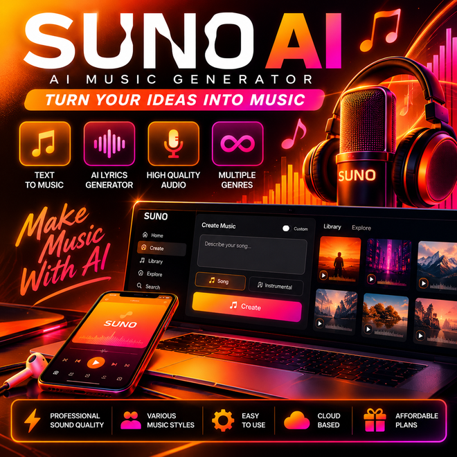 SUNO AI PRO | Премиум-подписка | На ваш аккаунт | Быстро и недорого фото 1