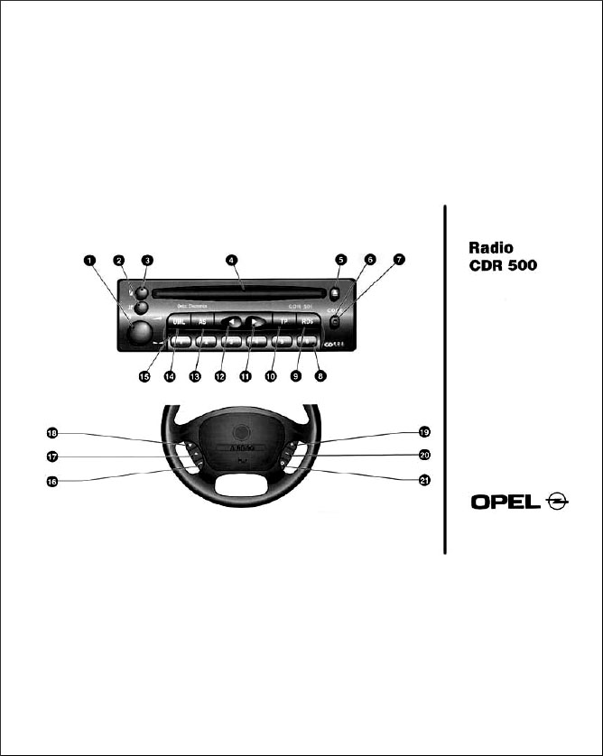 Инструкция Radio CDR 500 Opel оригинал рус