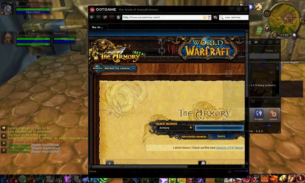 Браузер внутри World of Warcraft(Для всех версий)
