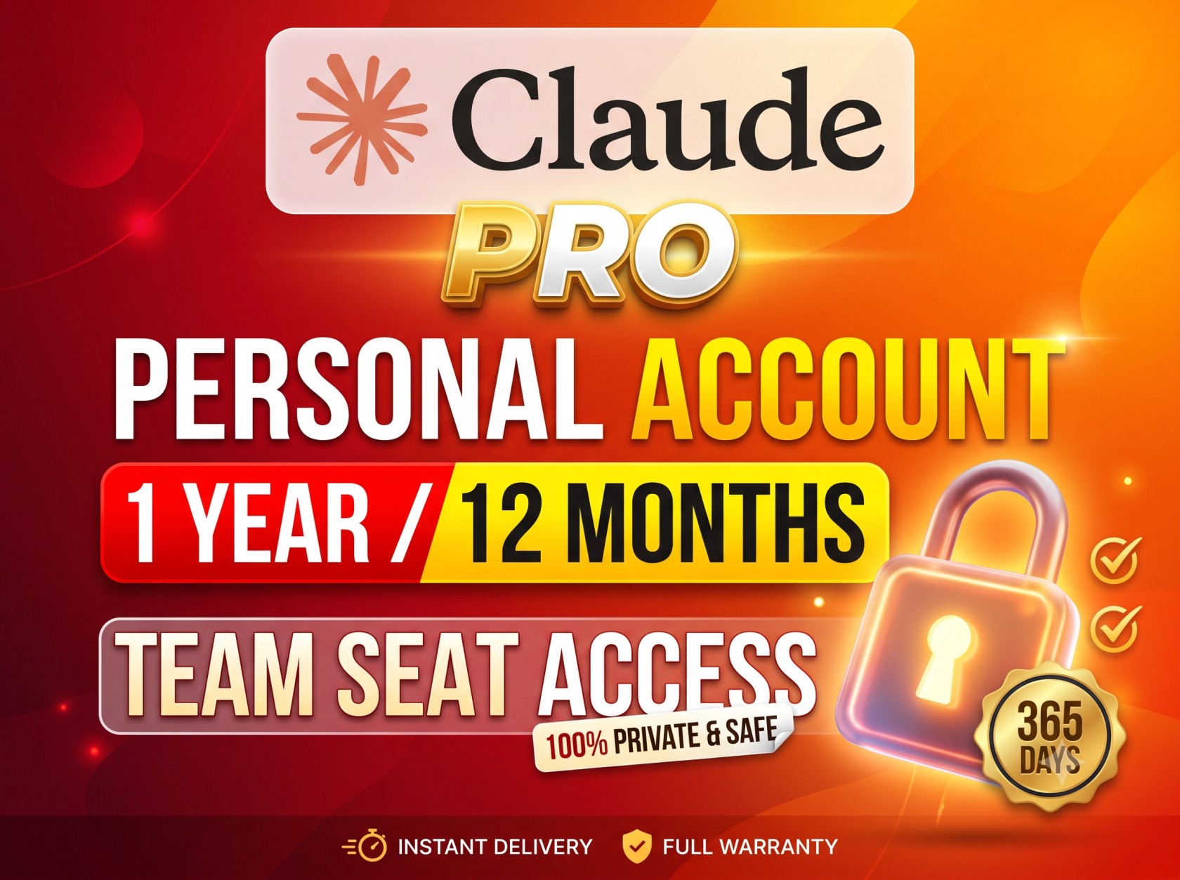 ⚡ Claude Pro 1 Year | 100% PRIVATE | Team Seat | NOT Shared | Warranty 🛡️| INSTANT⚡⚡ photo 1