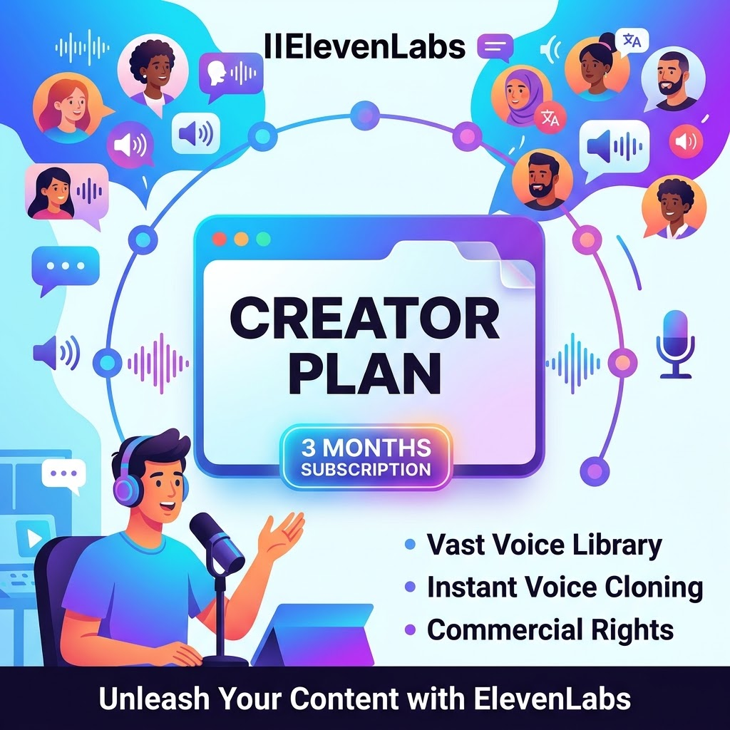 ElevenLabs | План Creator на 3 месяца в вашем аккаунте фото 1