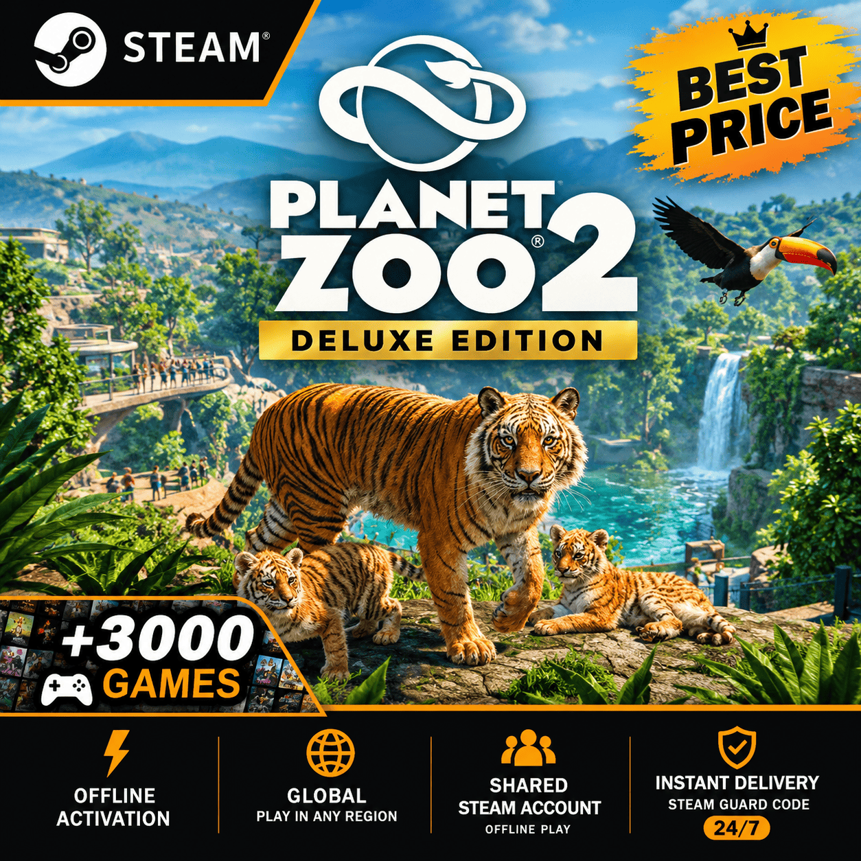 STEAM | Planet Zoo 2: Deluxe Edition + 3000 игр | Оффлайн-активация | Лучшая цена фото 1