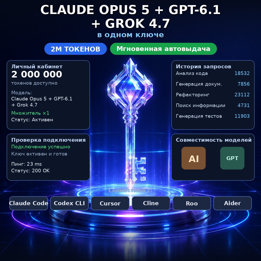 Claude Opus 5 + GPT 6.1 + Grok 4.7 - 2M tokens photo 1