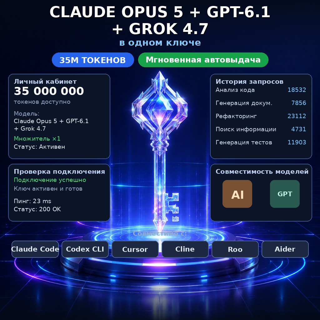 Claude Opus 5 + GPT 6.1 + Grok 4.7 - 35M tokens photo 1