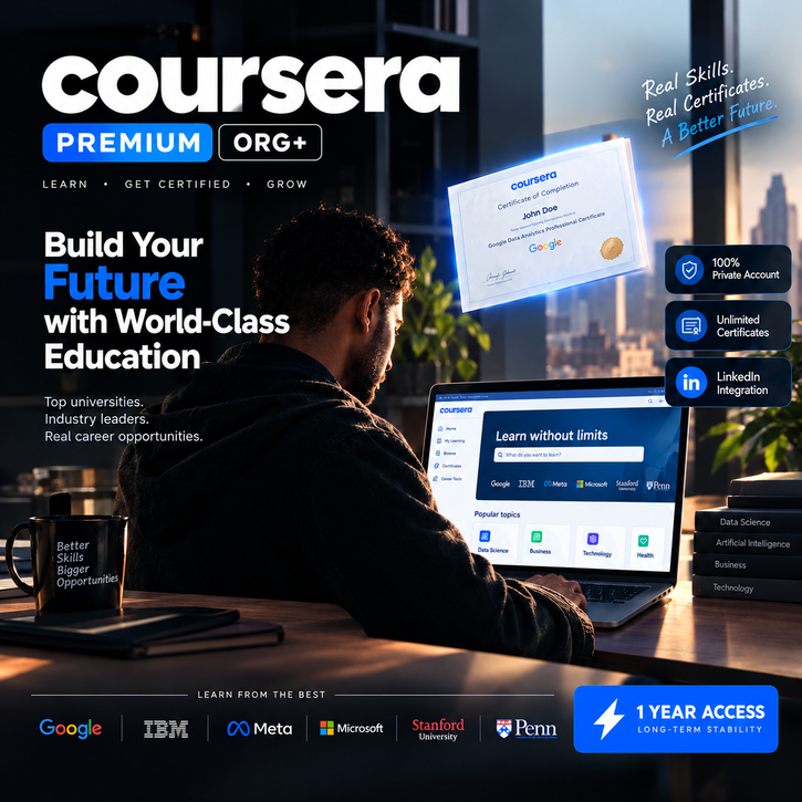 📕 Coursera Premium (Org+) • 12-Month Access (Unlimited Certificates) photo 2