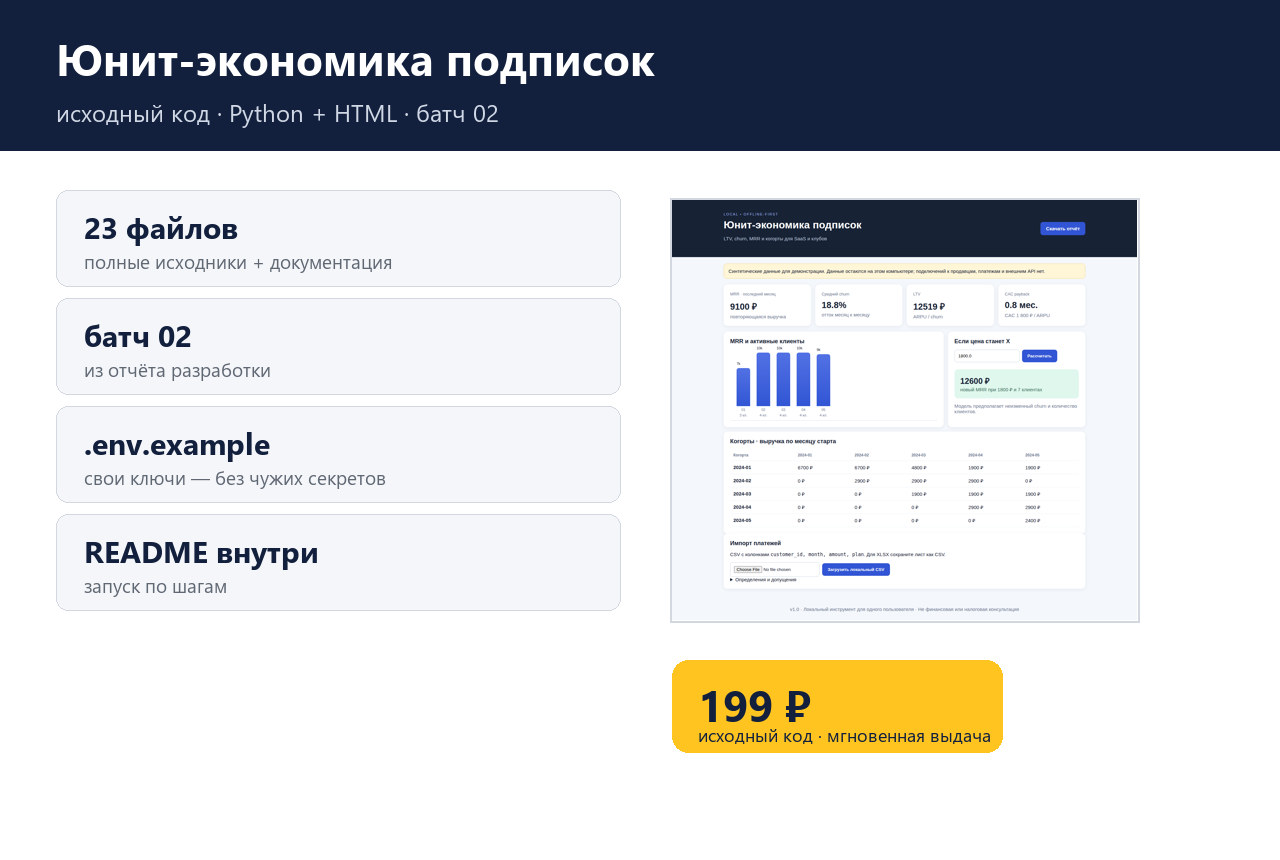 Юнит-экономика подписок — исходный код фото 4