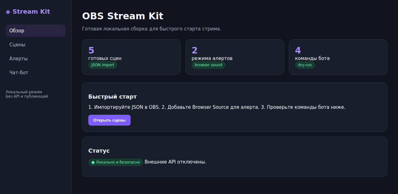 OBS Stream Kit — локальный MVP — source code photo 1