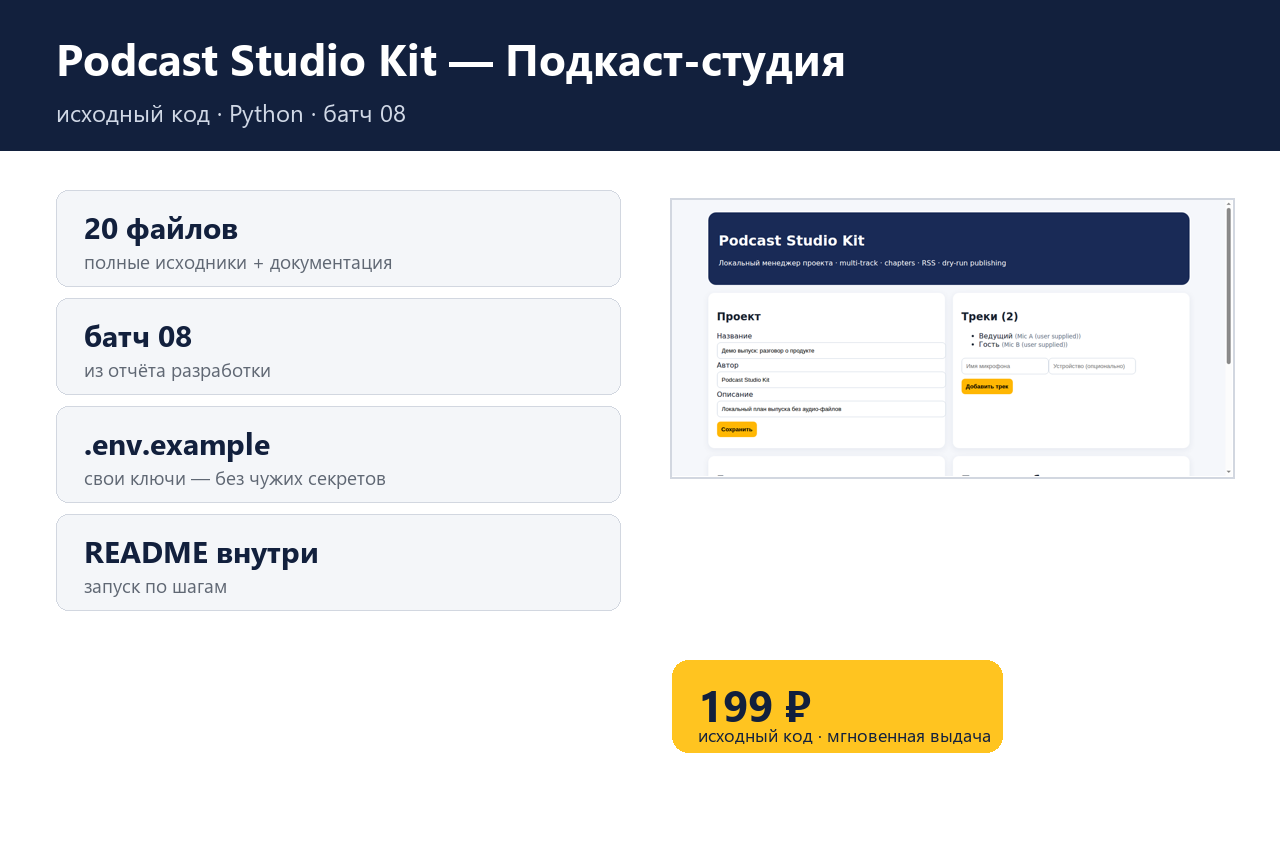 Podcast Studio Kit — Подкаст-студия — source code photo 4