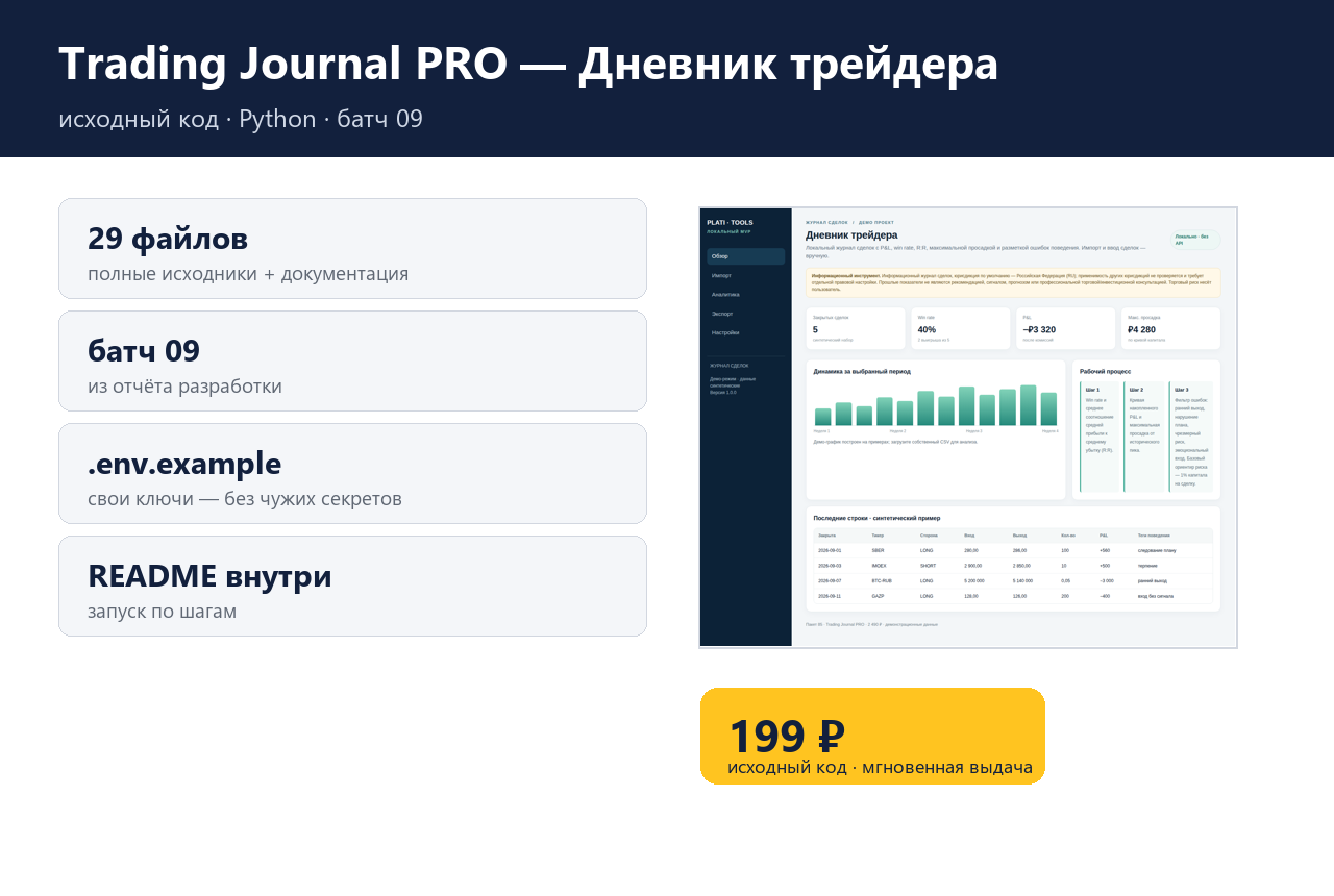 Trading Journal PRO — Дневник трейдера — исходный код фото 4