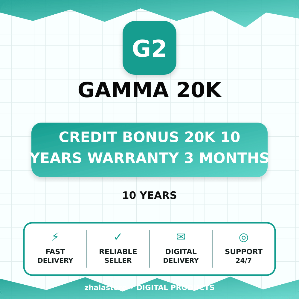 gamma 20k credit bonus 20k 10 years warranty 3 months photo 1