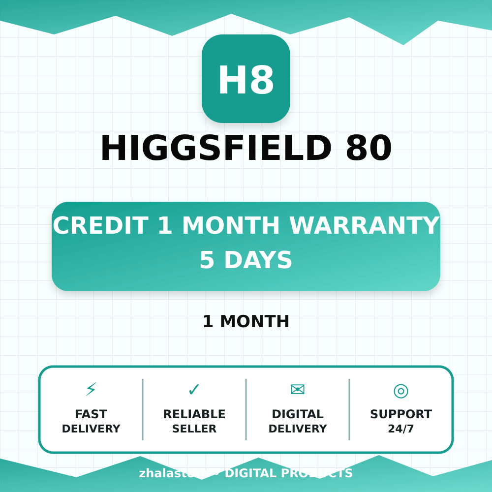 Higgsfield 80 credit 1 month warranty 5 days photo 1